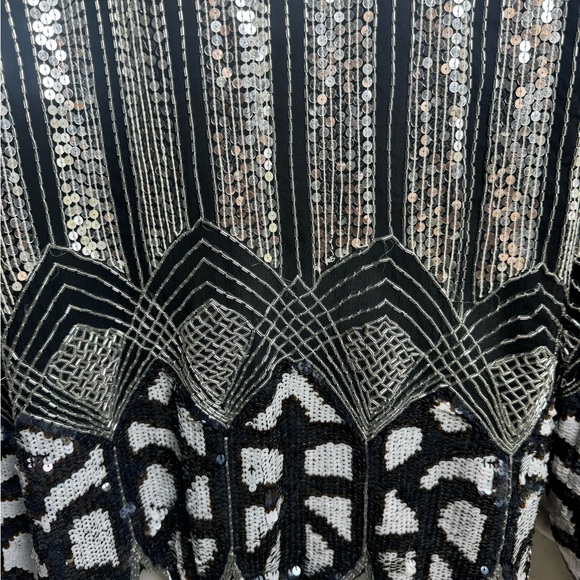 Judith Ann Creations 100% Pure Silk Sequin Beaded Blazer Medium Vintage - Picture 2 of 9